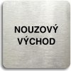 Piktogram Accept Piktogram "nouzový východ" (80 × 80 mm) (stříbrná tabulka - černý tisk bez rámečku)