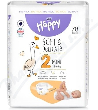 Bella Baby Happy Soft&Delicate 2 Mini 3–6 kg 78 ks