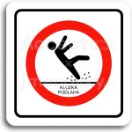 ACCEPT Piktogram pozor, kluzká podlaha - bílá tabulka - barevný tisk – Hledejceny.cz
