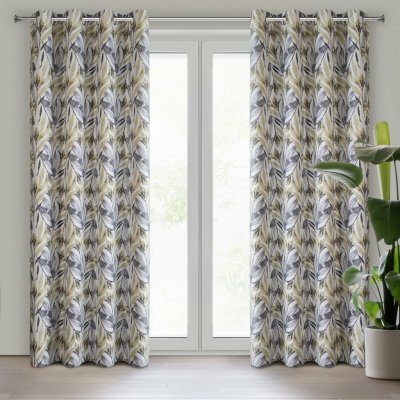 EUROFIRANY ZATEMŇOVACÍ ZÁVĚS NA KROUŽCÍCH LAVIN 140X250 CM LISTY – Hledejceny.cz