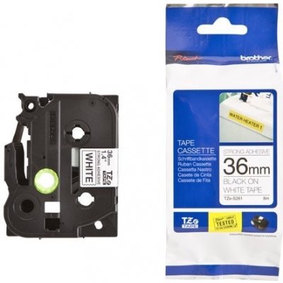 Páska do štítkovače Brother TZe-SL261, černý tisk/bílý podklad, originál – Zboží Živě