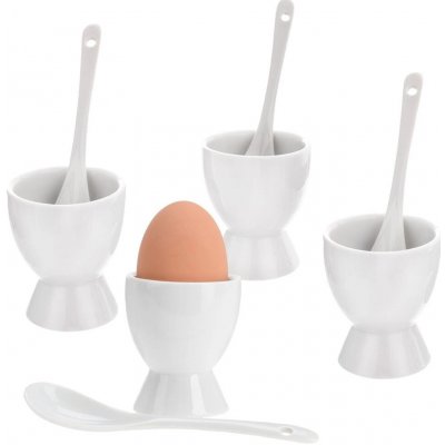 EH Excellent Houseware Kalíšky na vejce + lžičky, 8 ks v sadě bílá – Sleviste.cz