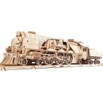 Ugears 3D mechanické puzzle Lokomotiva V-Express s vagónem 538 ks – Sleviste.cz