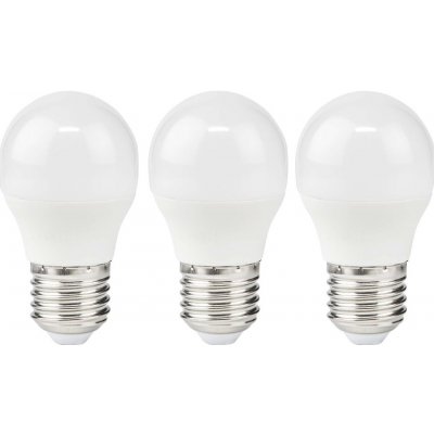 NEDIS LED žárovka E27/ G45/ 4,9 W/ 220 V/ 470 lm/ 2700 K/ teplá bílá/ matná/ 3 kusy – Hledejceny.cz