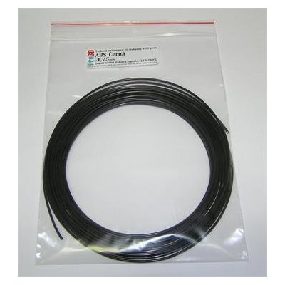 Pro3D ABS, 1,75mm, černá - METRÁŽ - cena za 1m ABS black – Zboží Živě