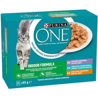Purina One pro kočky žijící v bytě Indoor 12 x 85 g