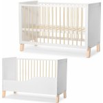 Kinderkraft Postýlka dřevěná se zábranou Nico White Premium – Zboží Dáma