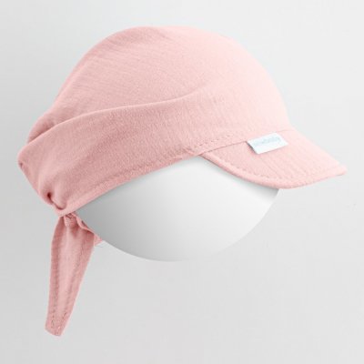 New Baby Dětský letní mušelínový šátek s kšiltem Soft dress růžová – Zboží Mobilmania