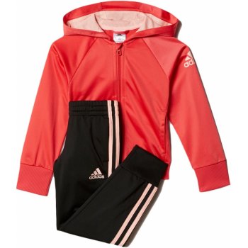 Adidas dívčí tepláková souprava červeno-černá