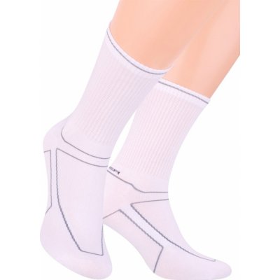 Steven klasické sportovní ponožky s nápisem Power 057/165 bílá – Zboží Mobilmania