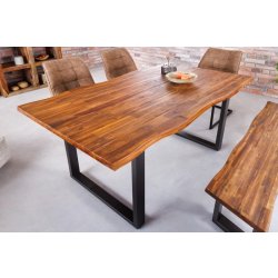 Noble Home Hnědý dřevěný jídelní stůl Genesis 140 cm