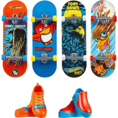 Mattel Hot Wheels Skates 4ks fingerboard a boty Sky Shredders Tony Hawk JBX57 – Zboží Dáma