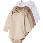 Lupilu Dětské body s BIO bavlnou 5kusů hnědá béžová bílá – Zboží Dáma