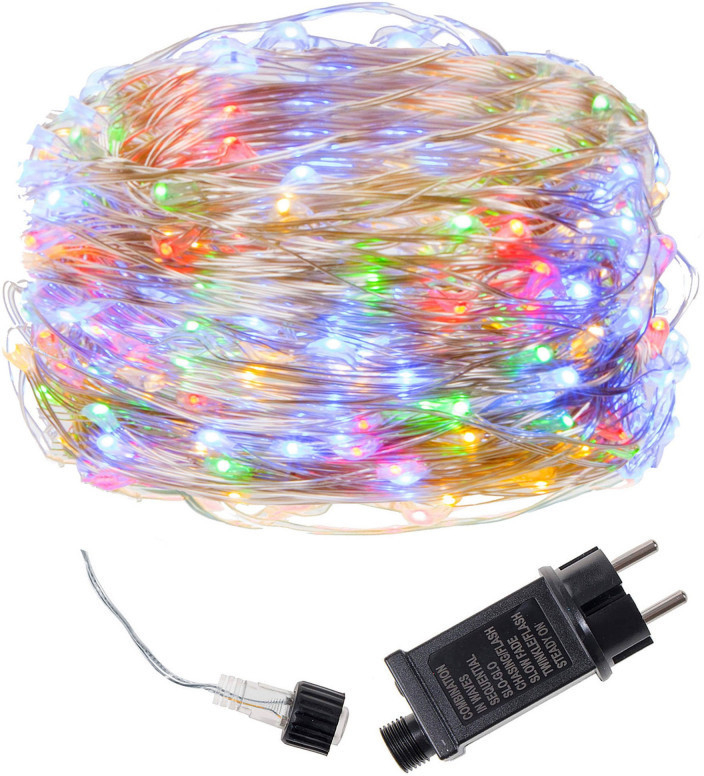 SPRINGOS LED řetěz Nano 23m 200LED 8-funkcí IP44 multicolor