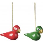 Kay Bojesen Dřevěné vánoční ozdoby Birds Red Green set 2 ks červená barva zelená barva dřevo – Hledejceny.cz