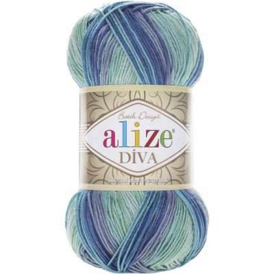 Pletací / háčkovací příze Alize DIVA BATIK 1767 modro-zelená, melírovaná, 100g/350m – Zboží Mobilmania