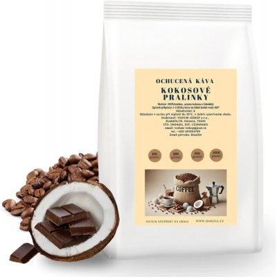 Haniell Káva Kokosové pralinky Arabica zrnková 0,2 kg – Hledejceny.cz