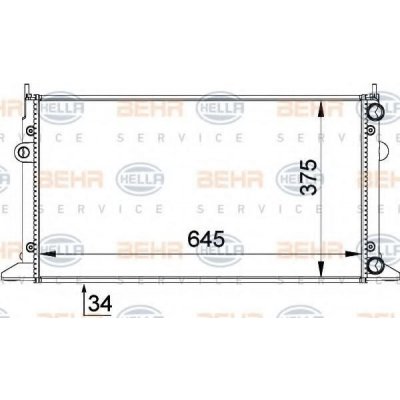 BEHR HELLA SERVICE Chladič vody BHS 8MK 376 719-711