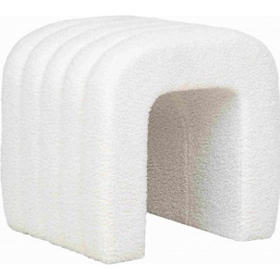 House Nordic Taburet (Puf) COLMA,41x35x36,5 cm, bílé bouclé 1501225