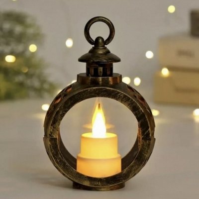 BNX Vánoční lucernička s LED svíčkou 12 cm Zlatá – Zboží Mobilmania