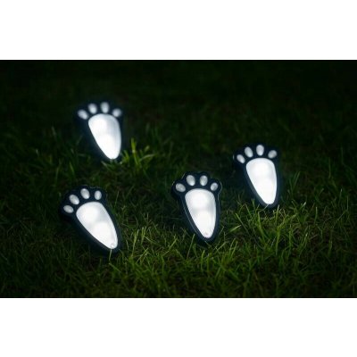 LED solární lampa psí tlapka 4 ks, černá – Hledejceny.cz