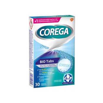 Corega Bio Tabs čistící tablety na zubní náhrady 30 ks