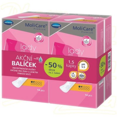 MoliCare Lady Pad inko. vložky 1.5k duopack 2x14 ks – Hledejceny.cz