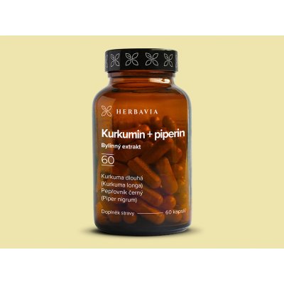 Herbavia Kurkuma piperin bylinný extrakt 60 kapslí – Hledejceny.cz