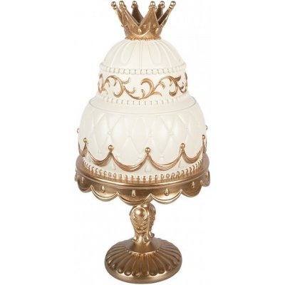 Clayre & Eef Béžovo-zlatá antik dekorace dort s kounkou - Ø 19*38 cm – Hledejceny.cz