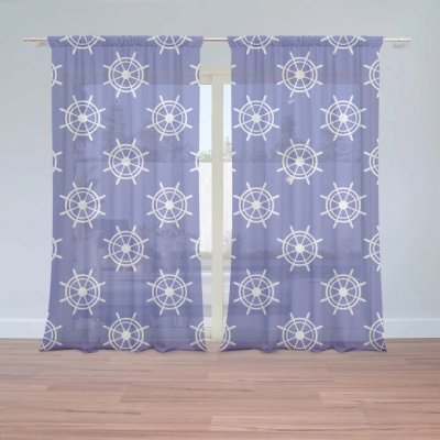 Záclony Bílá kormidla: 2 ks - 150x250 cm - Sablio – Hledejceny.cz