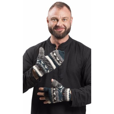 Vlněné převlékací rukavice zeleno-šedé – Hledejceny.cz