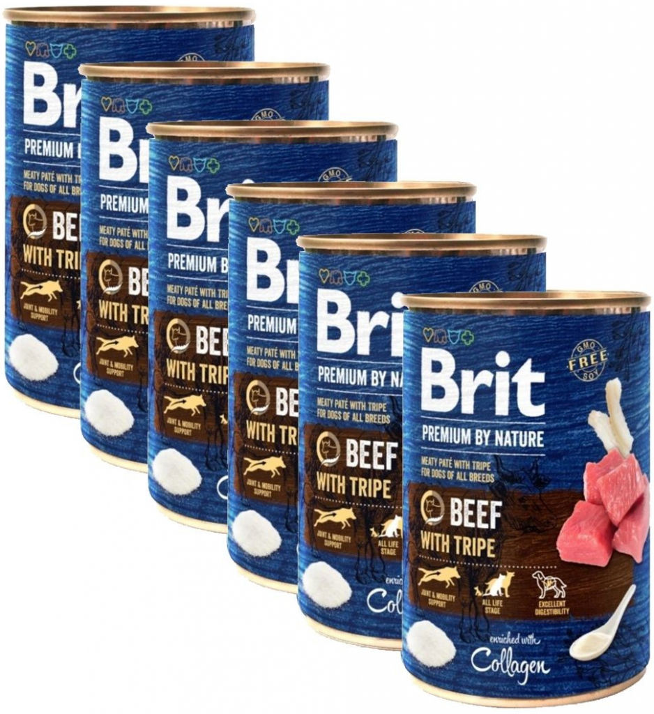 Brit Premium by Nature Dog Beef with Tripe 6 x 400 g