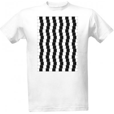 Tričko s potiskem Optická iluze čáry pánské Bílá – Zboží Mobilmania