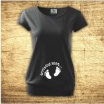 Bezvatriko vtipné tričko pro těhotné Arriving soon černá – Zboží Mobilmania