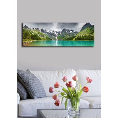 Wallity Obraz s LED osvětlením JEZERO V HORÁCH 5 30 x 90 cm – Zboží Mobilmania