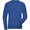 Pánské Tričko James & Nicholson pánské pracovní streč Bio triko s dlouhým rukávem Stretch Work Solid JN1804 modrá královská