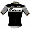 Cyklistický dres Force RETRO krátký rukáv černo-zlatý