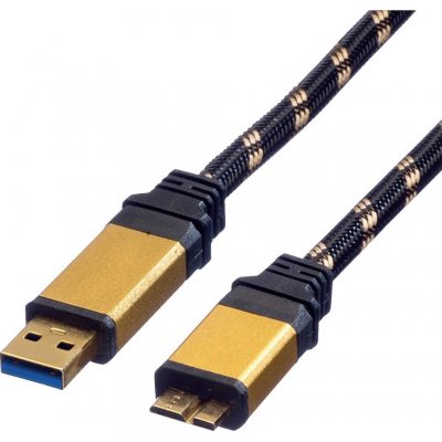 Roline 11.02.8879 Gold USB 3.0 SuperSpeed kabel USB3.0 A(M) - microUSB3.0 B(M), 1,8m – Hledejceny.cz