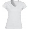 Dámská Trička Gildan Měkčené lehčí tričko s výstřihem do véčka bílá