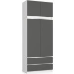 Ak furniture Star 90 cm s nástavcem bílá/grafitově šedá – Sleviste.cz