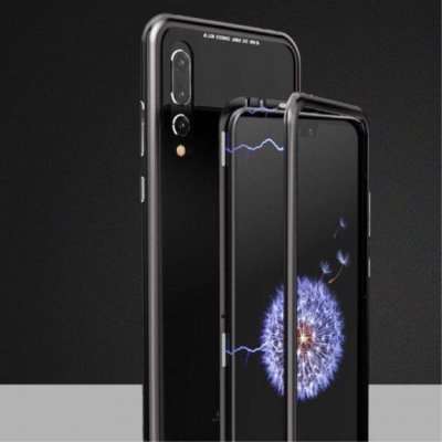 Pouzdro JustKing kovové rámeček s tvrzeném sklem Huawei P20 Pro - černé