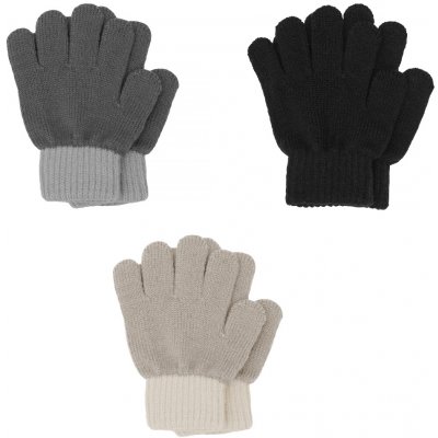 Exani dětské prstové rukavice set 3 ks černá, šedá, béžová – Zboží Dáma