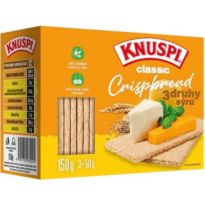 Knuspi Classic Crispbread 3 druhy sýrů 150 g – Hledejceny.cz