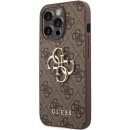 Pouzdro Guess PU 4G Metal Logo iPhone 14 Pro hnědé