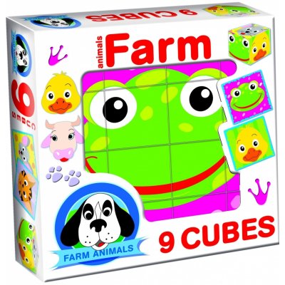 Dohány skládací obrázkové kostky Farm animals 9 kostek – Zboží Mobilmania