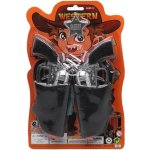 Teddies Pistole/kolt klapací s pouzdrem 2ks kovbojská sada plast s doplňky na kartě 19x29cm – Zboží Dáma