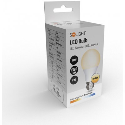 Solight LED žárovka, klasický tvar, 12W, E27, 3000K, 270°, 1320lm – Zboží Živě