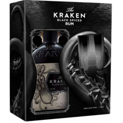 Kraken Black Spiced Gift 40,0% 0,7 l (dárkové balení 1 sklenice) – Hledejceny.cz