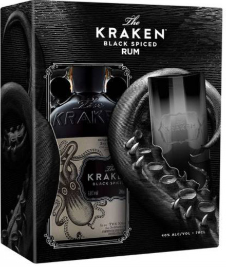 Kraken Black Spiced Gift 40,0% 0,7 l (dárkové balení 1 sklenice)