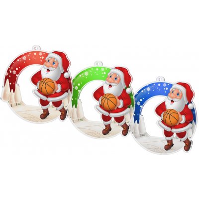 Bauer Decor Akrylátová vánoční ozdoba kulatá Santa Claus basketball Modrá – Hledejceny.cz
